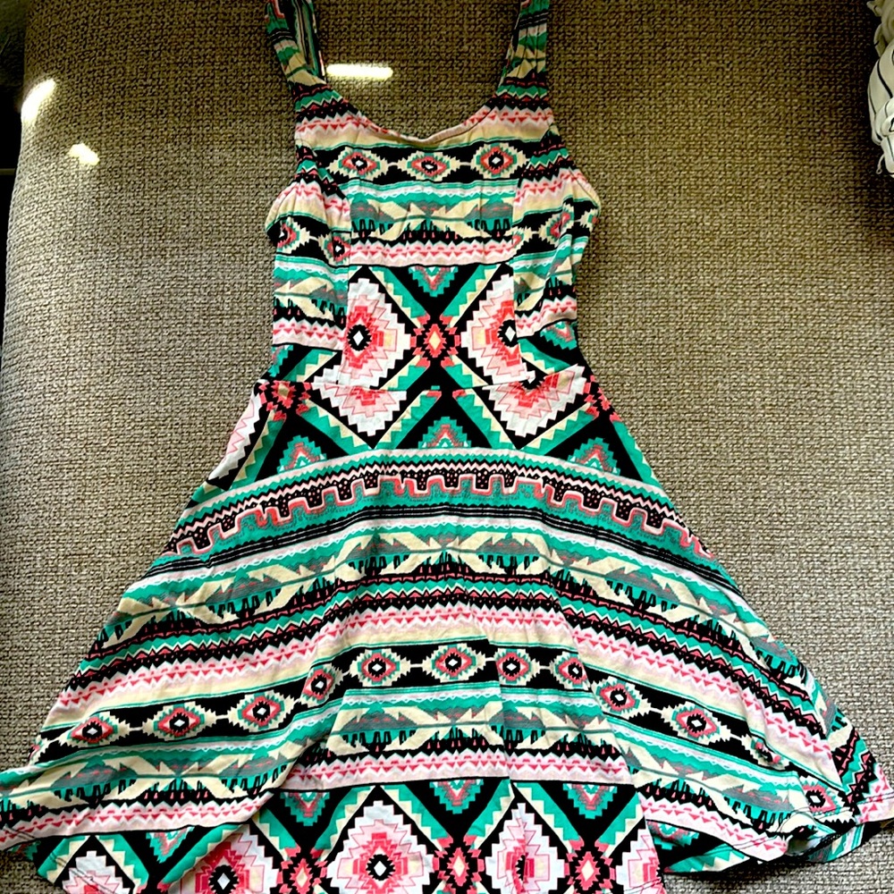 Bright neon Southwestern style sundress